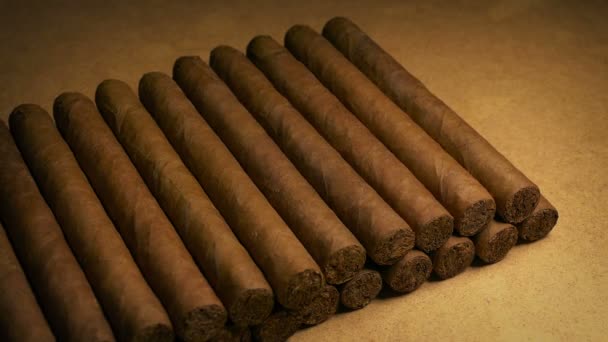 Tobacco Products Cigars Laid Out Table — Stock Video