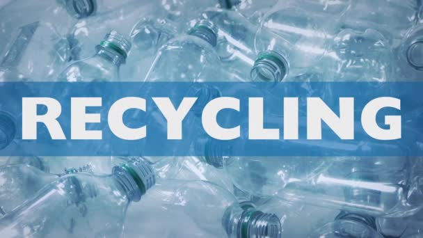 Reciclaje Gráfico Con Botellas Vacías — Vídeo de stock
