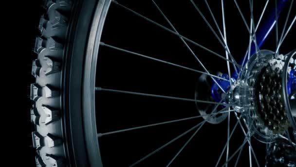 Hegyi Kerékpár Gumiabroncs Lánc Részletei — Stock videók