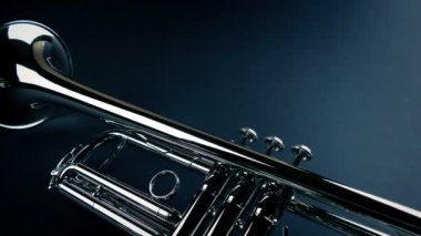 Sade Yüzeyde Parlak Gümüş Trompet Hareketli Atış