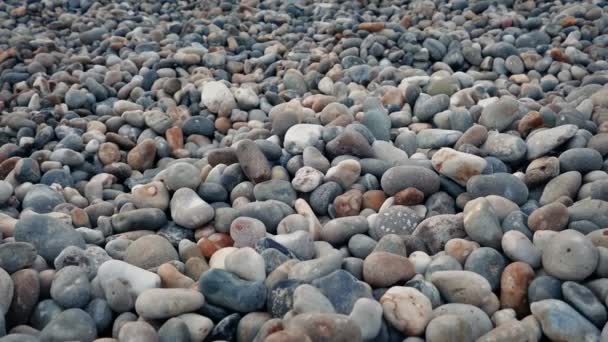 Superfície Rochosa Praia Com Tiros Móveis Pedras Coloridas — Vídeo de Stock