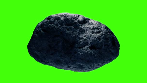 Asteroid Meteor Huge Space Rock Isolated Greenscreen — Stock Video