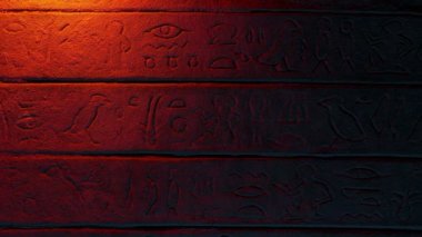 Alev Meşalesi ile Piramit Duvarı 'na bakıyorum.