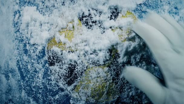 Снег Стёр Знак Ядерной Радиации Замерзшей Зоне — стоковое видео