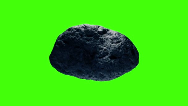 Büyük Meteor Kayası Dönen Yeşil Ekran — Stok video