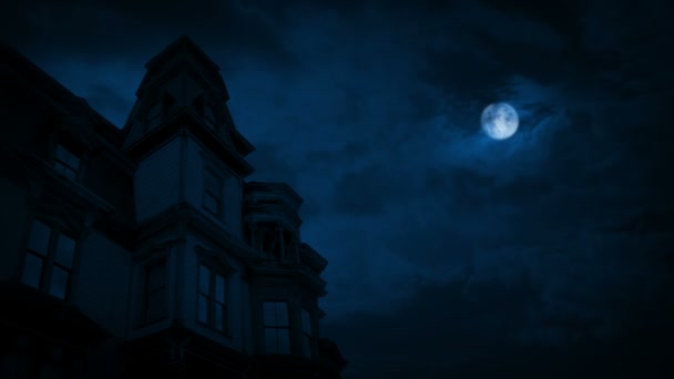 Luce Venire Spaventoso Palazzo Pippo Halloween Mistero Concetto — Video Stock