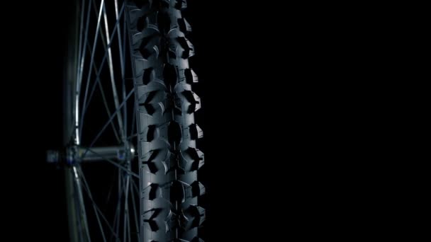 Neumático Bicicleta Montaña Con Detalle Agarre — Vídeos de Stock