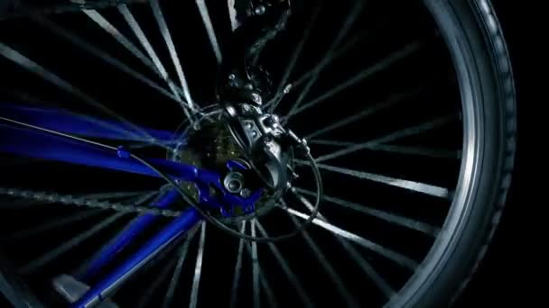 单车轮式旋转布景射击 — 图库视频影像