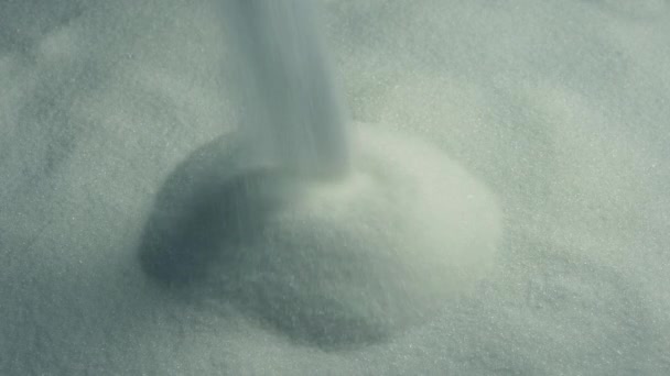 White Sugar Pouring Pile — Stock Video