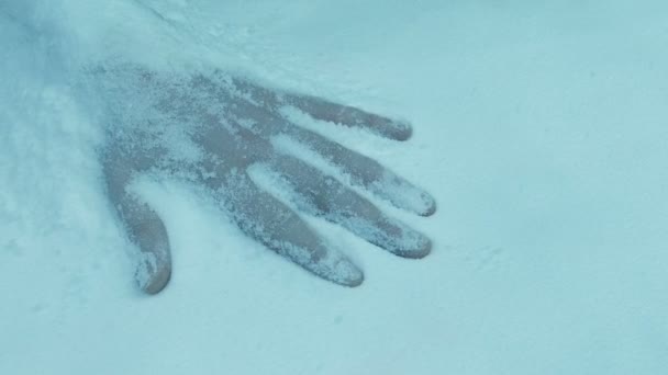Мертве Тіло Снігопаді Рухається Постріл — стокове відео