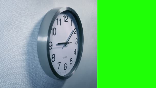 Reloj Pared Greenscreen Recorte — Vídeo de stock