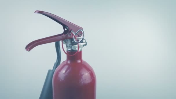 Fire Extinguisher Picked Smoke Moving Shot — Stock Video