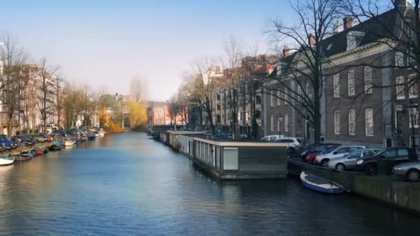 Pan Across Beautiful Canal Panorama — Stock Video