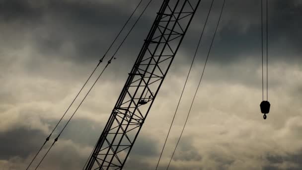 Industrial Crane On Cinematic Sky — Stock Video