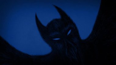 Karanlıktaki Korkunç Yarasa Yaratık Çizimi