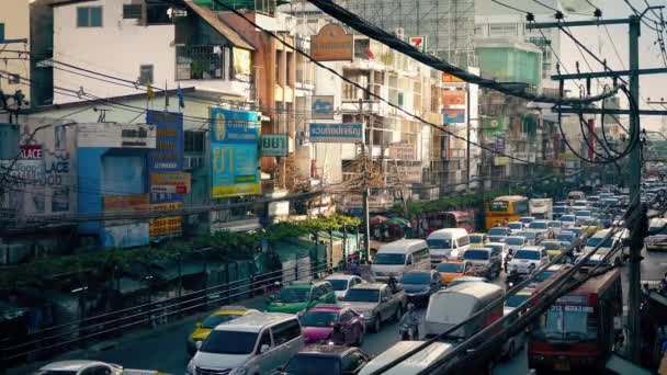 Rush Hour Traffic w Bangkok Tajlandia — Wideo stockowe