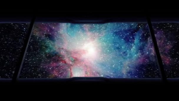 Op de Shuttle reizen in grote Galaxy — Stockvideo