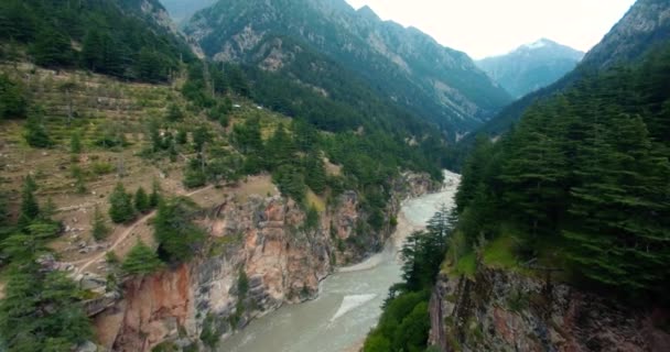 Luftaufnahme des Ganges-Tals im Himalaya Indien. — Stockvideo