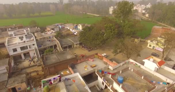 Hindistan 'daki köy evlerinin havadan görünüşü. — Stok video