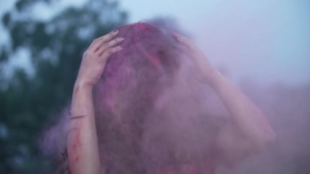 Indyjski festiwal Holi Celebration Slowmotion — Wideo stockowe