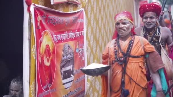 Kumbh Mela Haridwar India. Sadhus or Saint — Stock Video
