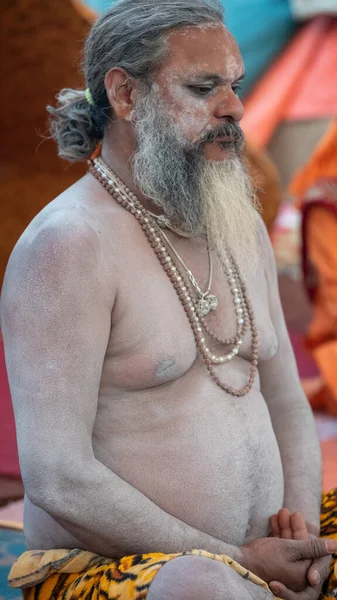 Indian Saints in their traditional way of Yog Mudra, meditating — Stock Photo, Image