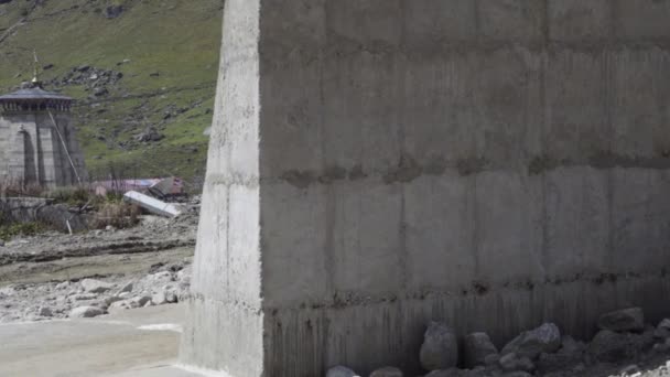 Wall and Wire layer Surrounding around the Valley of Kedarnath — Stock Video