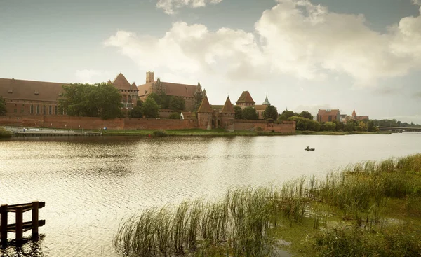 Panorama Castelo Medieval Malbork Polônia — Fotografia de Stock