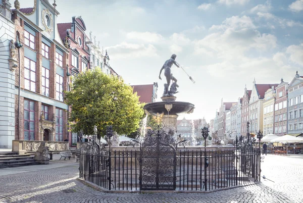 De fontein van Neptunus in Gdansk — Stockfoto