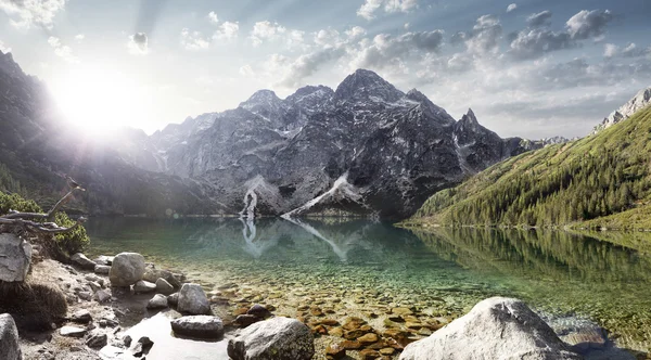 Východ slunce na Morskie Oko — Stock fotografie