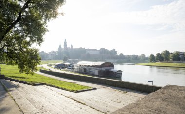 View on Wawel castle and Vistula river in Krakow clipart