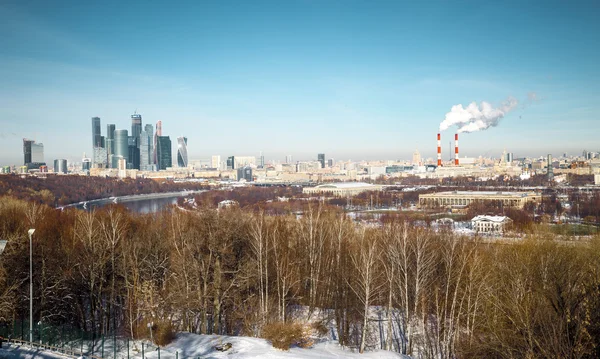 Πανοραμική άποψη της πόλης Μόσχα το χειμώνα — Φωτογραφία Αρχείου