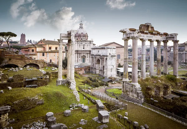 Roma, İtalya'nın Roma Forumu kalıntıları — Stok fotoğraf