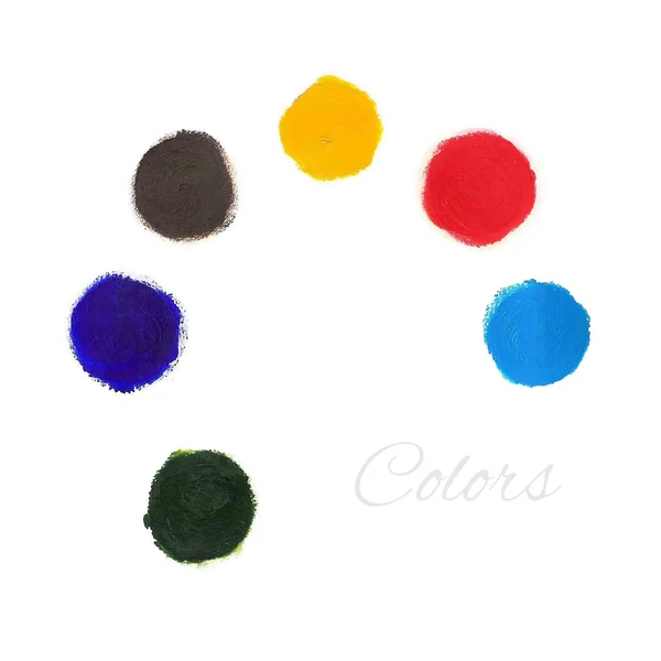 Cores do arco-íris círculos de pintura, conjunto vetorial — Vetor de Stock