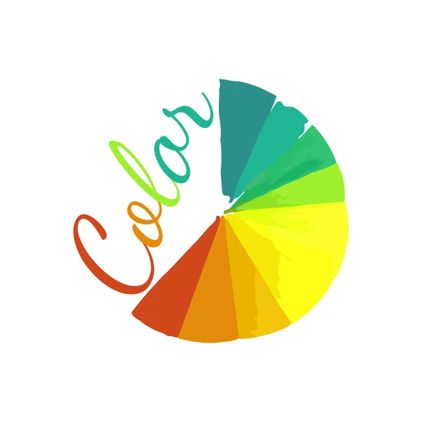 Color wheel, circular color palette with vibrant, vivid colors — Stock Vector