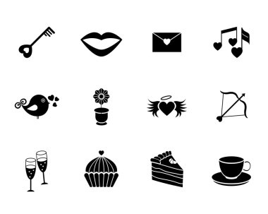 Sevgililer günü Icons set, işaretleri vektör