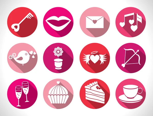 Set valentines day buttons, vector signs — Stock Vector
