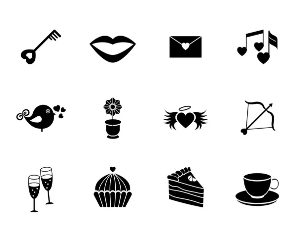 Sevgililer günü Icons set, işaretleri vektör