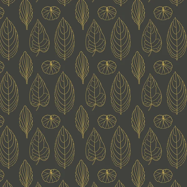 잎 테마에 컬러 패턴입니다. 잎가 패턴입니다. 벽지, 패턴 채우기, 웹 페이지 배경, 표면 질감에 대 한 사용할 수 있습니다. 멋진가 텍스처 — 스톡 벡터