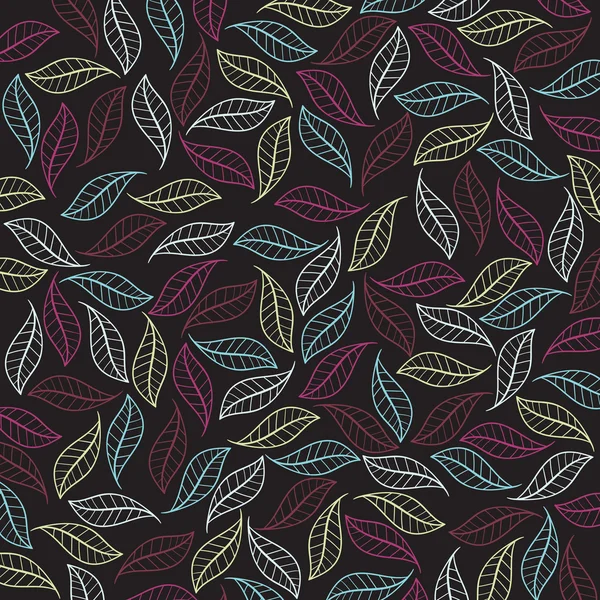 Modèle coloré sur le thème des feuilles. Modèle d'automne avec feuilles. Peut être utilisé pour le papier peint, garnitures de motif, fond de page Web, textures de surface. Magnifique texture automnale — Image vectorielle