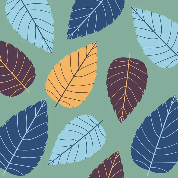 Modèle sans couture coloré sur le thème des feuilles. Modèle sans couture d'automne avec feuilles.Peut être utilisé pour le papier peint, les garnitures de motifs, le fond de page Web, les textures de surface. Magnifique texture automnale . — Image vectorielle