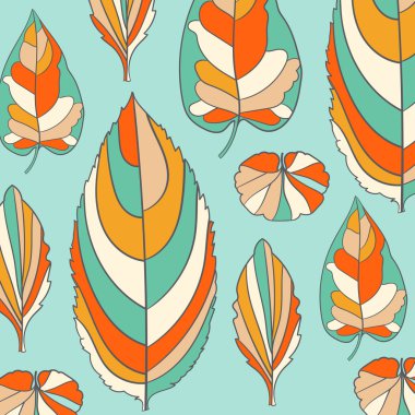 Renkli desen yaprakları tema üzerinde. Sonbahar desen yaprakları ile. Kullanılabilir duvar kağıdı, desen dolgularını, web sayfası arka planı, yüzey dokuları için. Harika sonbahar doku