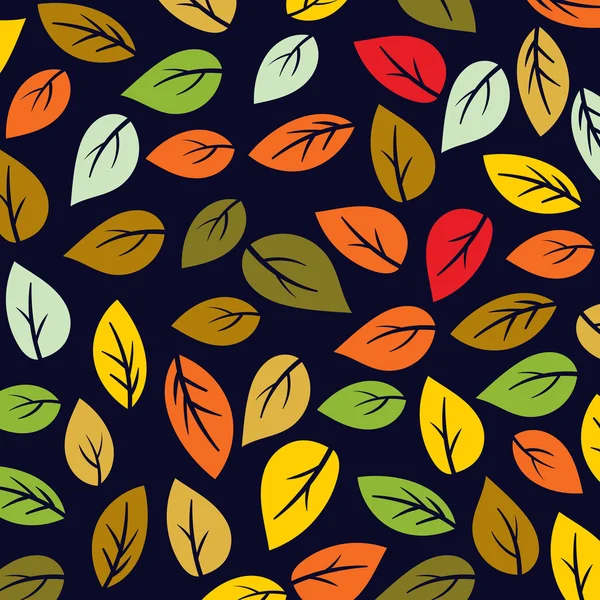 Colored pattern on leaves theme. Autumn pattern with leaves.Can be used for wallpaper, pattern fills, web page background,surface textures. Wonderful autumnal texture — Stock Vector