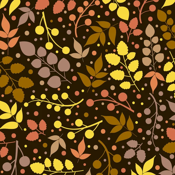 Modèle coloré sur le thème des feuilles. Modèle d'automne avec feuilles. Peut être utilisé pour le papier peint, garnitures de motif, fond de page Web, textures de surface. Magnifique texture automnale — Image vectorielle