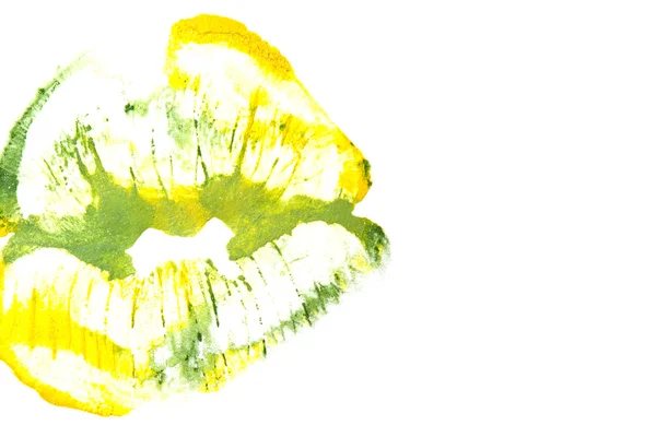 아름 다운 노란색 녹색 입술. — 스톡 사진