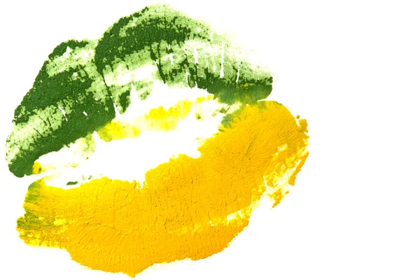 Mooie gele groene lippen. — Stockfoto