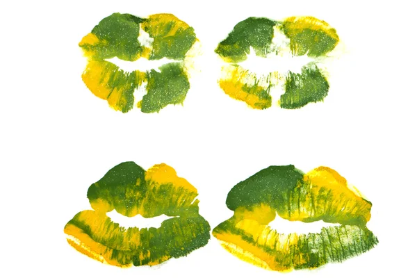 Mooie gele groene lippen. — Stockfoto
