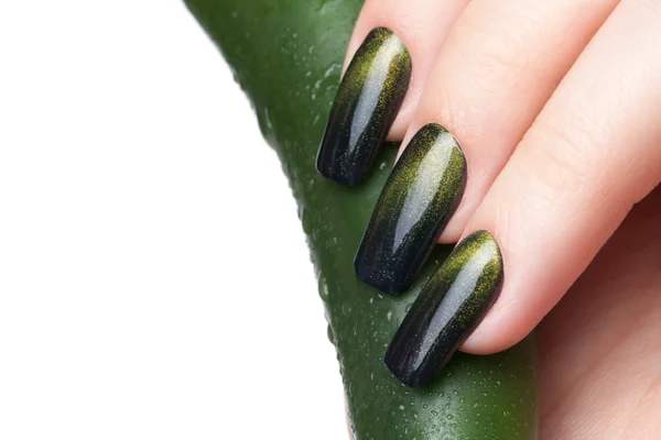 Vernis à ongles vert . — Photo