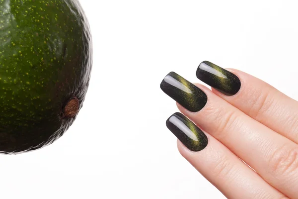 Green nail polish. — Stock Photo, Image