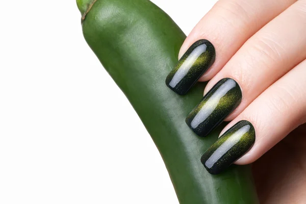 Groene nagellak. — Stockfoto